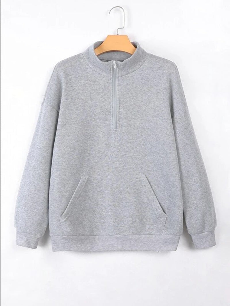 Damen bequemer Stehkragen Pullover Stalluxe