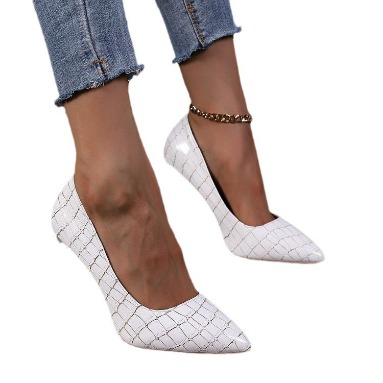 Damen Elegante High Heel Pumps mit glänzendem Krokodil-Design und markantem Absatz Stalluxe