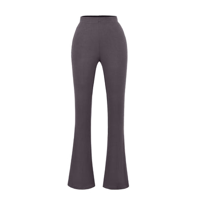 Damen elegante Flared-Hose mit hoch tailliertem Schnitt und feinem Rippdesign Stalluxe