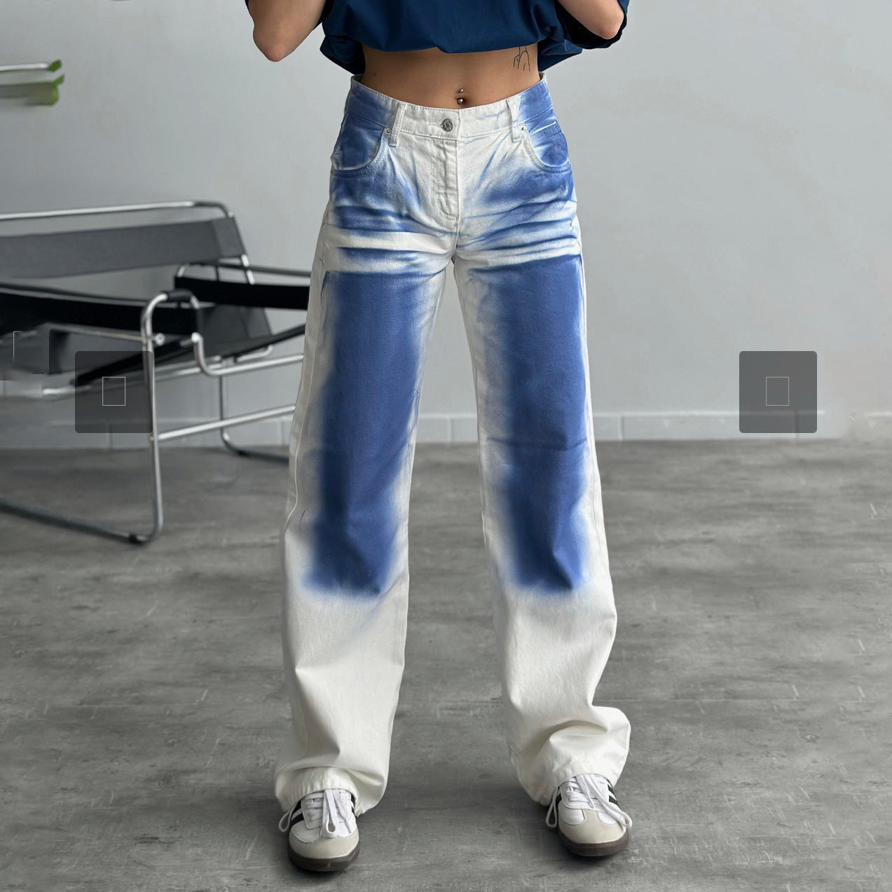Damen Baggy Jeans im einzigartigen Batikdesign Stalluxe