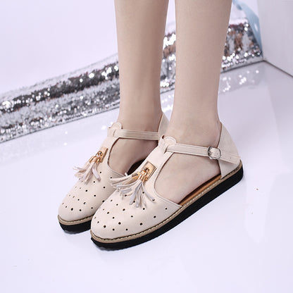 Damen elegante Ballerinas mit modischem Quastendetail und verstellbarem Riemen Stalluxe
