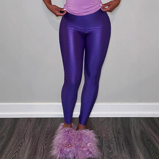 Damen Hochglänzende Fitness-Leggings mit hoher Taille und umfassendem Komfort Stalluxe