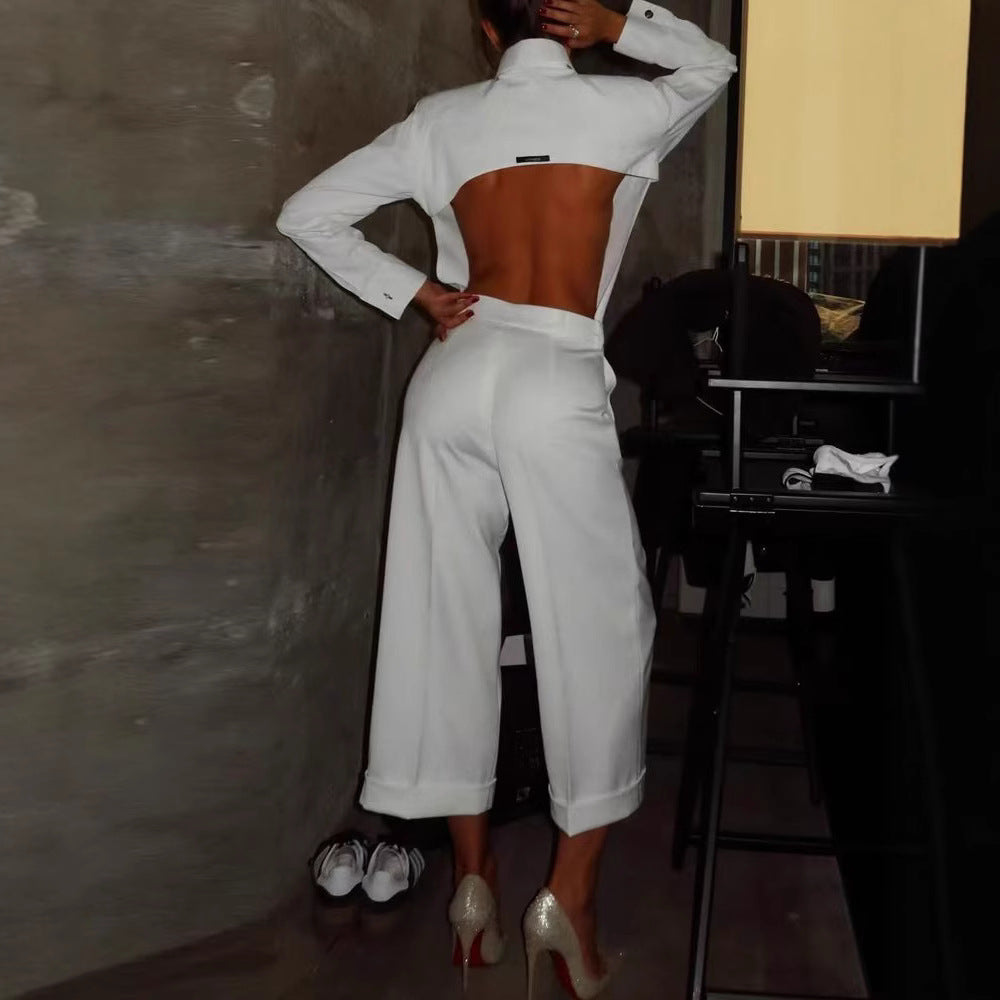 Damen Elegantes Oversized Jumpsuit mit Gürtel und weitem Bein Stalluxe