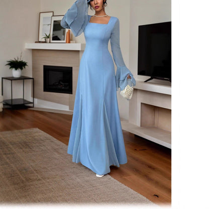 Damen Elegantes Maxikleid mit fließenden Ärmeln Stalluxe