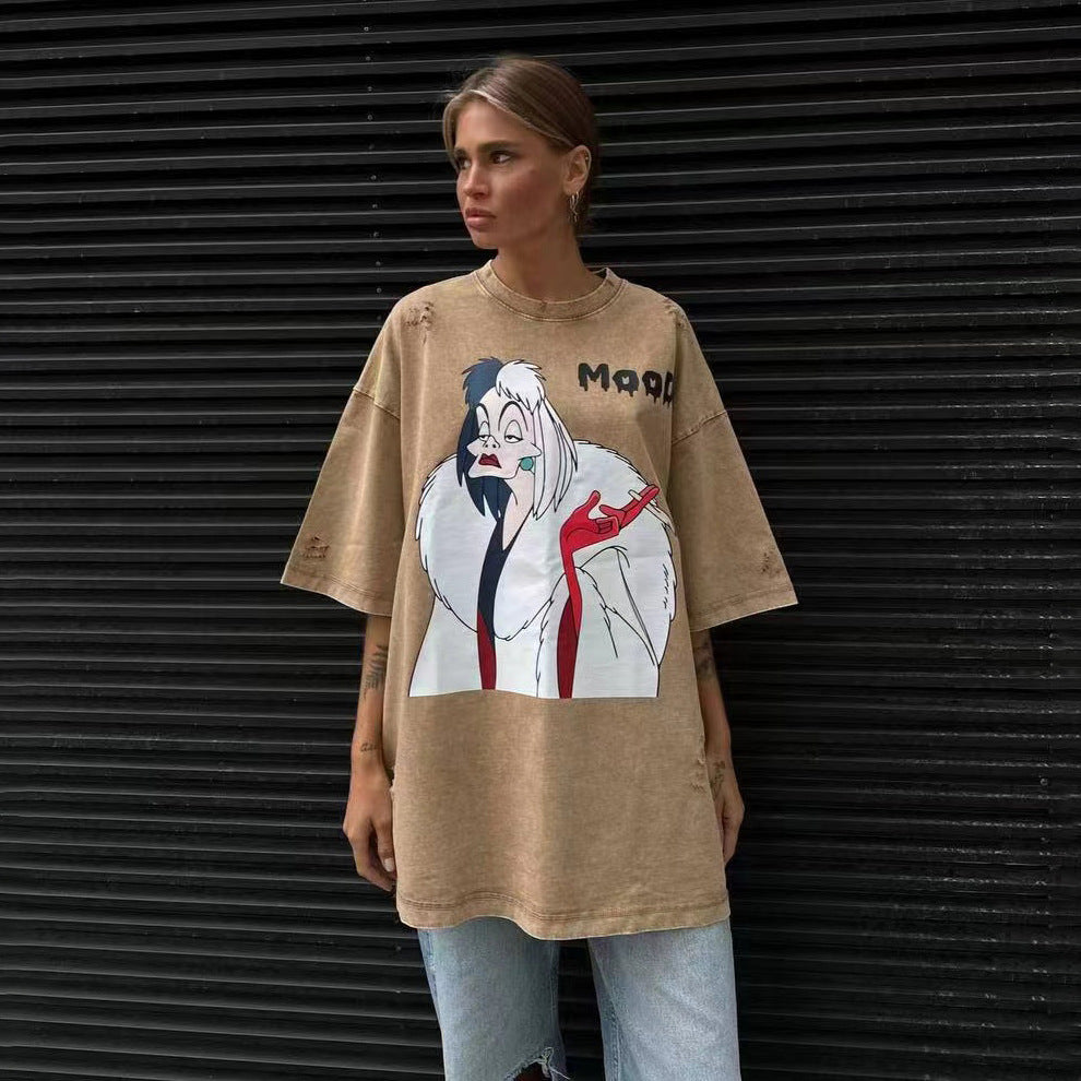 Damen Oversized T-Shirt mit einzigartigem Grafikdruck Stalluxe