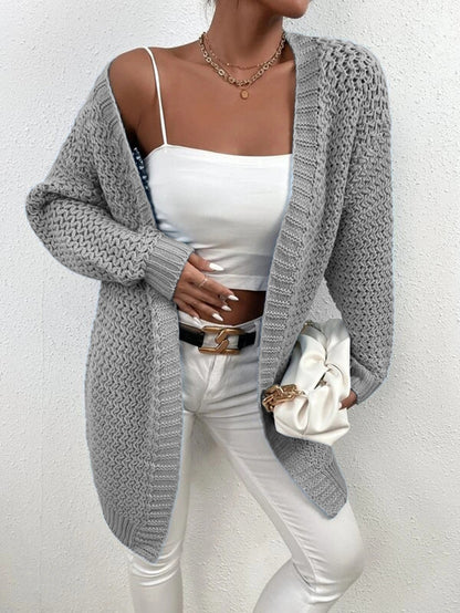 Damen Strickjacke mit offenem Schnitt und luxuriösem Texturmuster Stalluxe
