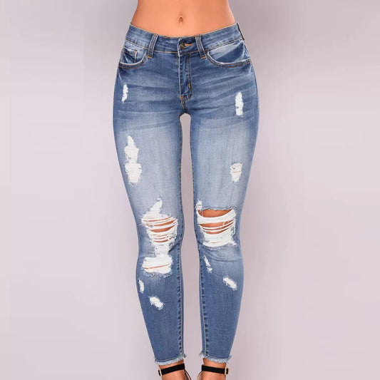 Damen Skinny-Jeans mit modischen Destroyed-Details Stalluxe