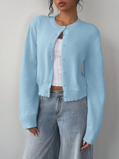 Damen Strickjacke mit feiner Textur und eleganter Knopfleiste Stalluxe