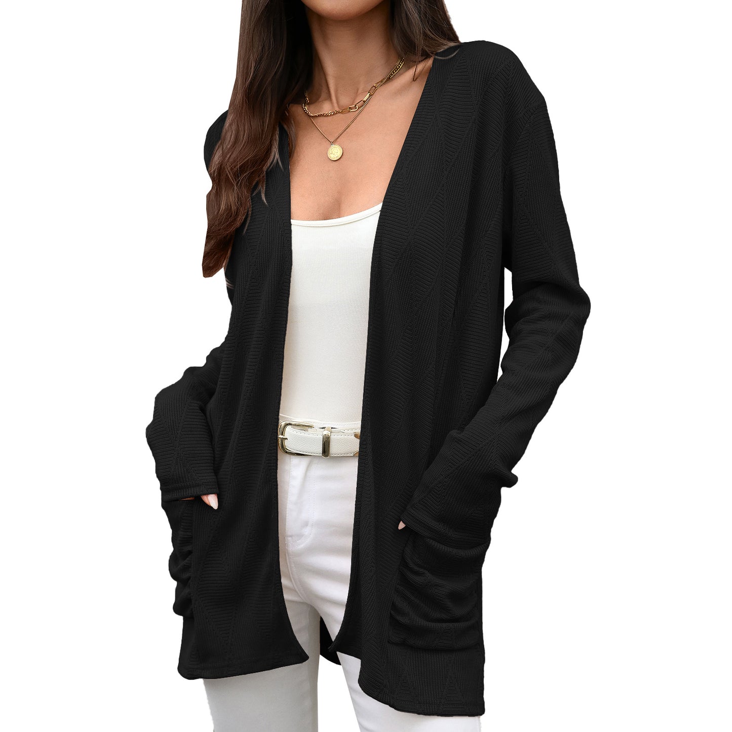 Damen Wickeljacke mit strukturierter Oberfläche Stalluxe