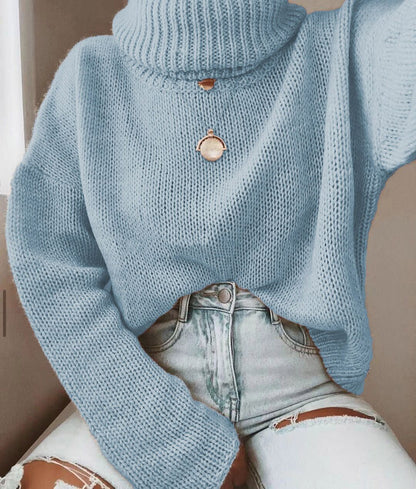 Damen Strickpullover mit hohem Kragen und lässigem Schnitt Stalluxe