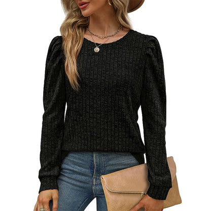 Damen stilvolles Pullover mit gerafften Ärmeln Stalluxe