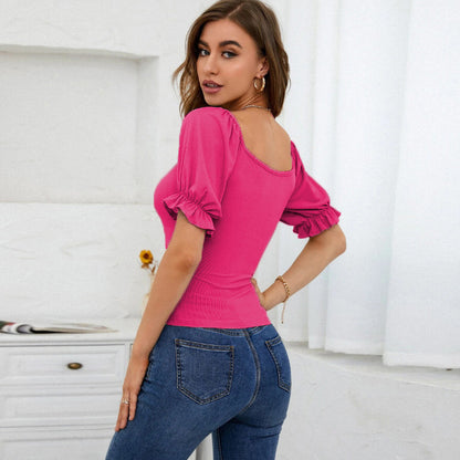 Damen Bodys mit Puffärmeln und Raffung Stalluxe