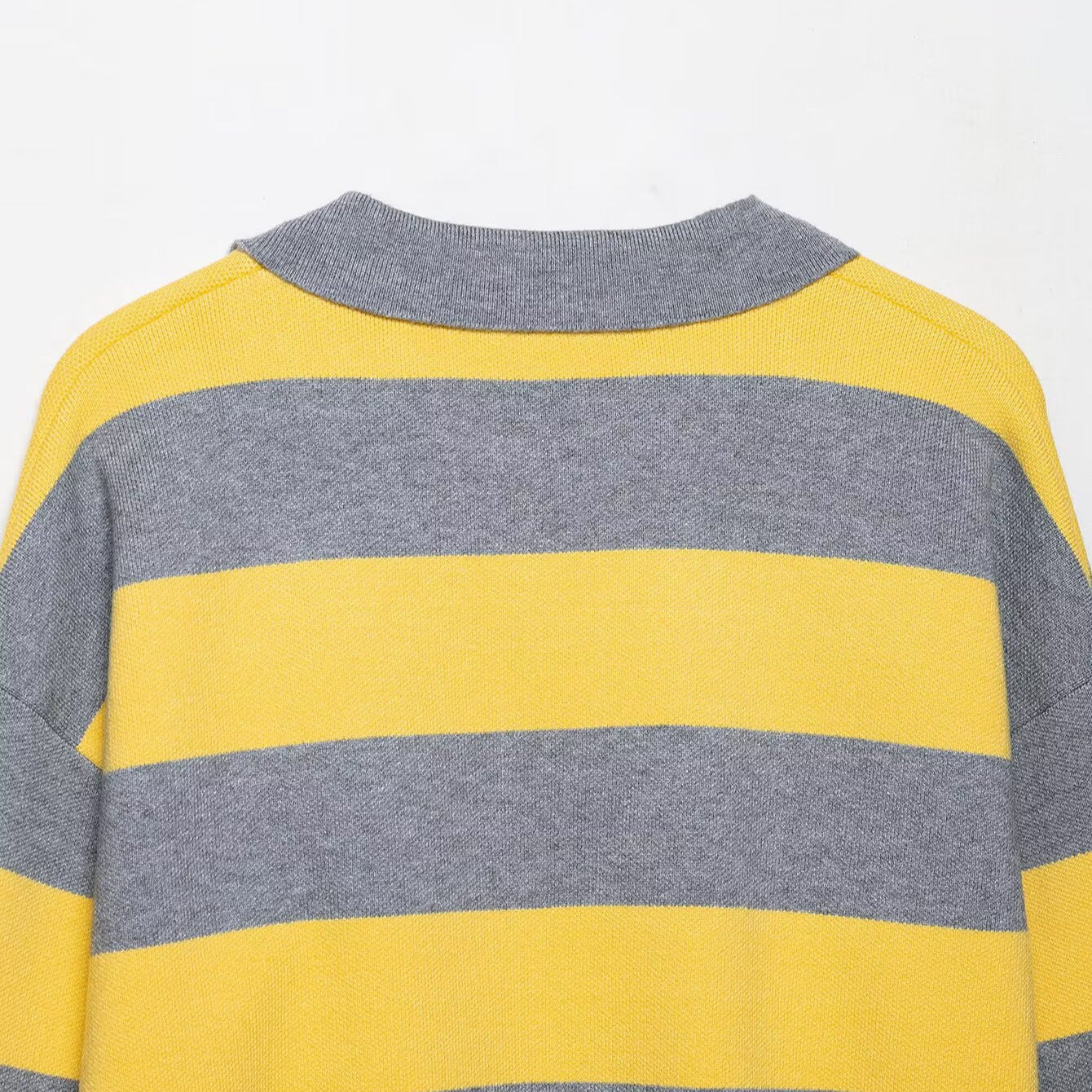 Damen modischer Poloshirt-Pullover mit breiten Streifen und kurzen Ärmeln Stalluxe