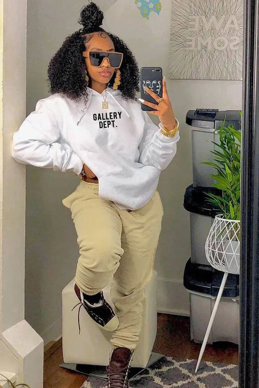 Damen urbanes Hoodie und Jogginghose Set mit modischem Schriftzug Stalluxe