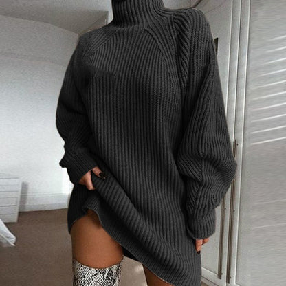 Damen Oversized Strickpullover mit hohem Kragen Stalluxe