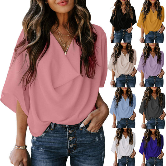 Damen Elegante Wickelbluse mit lässigem Schnitt Stalluxe