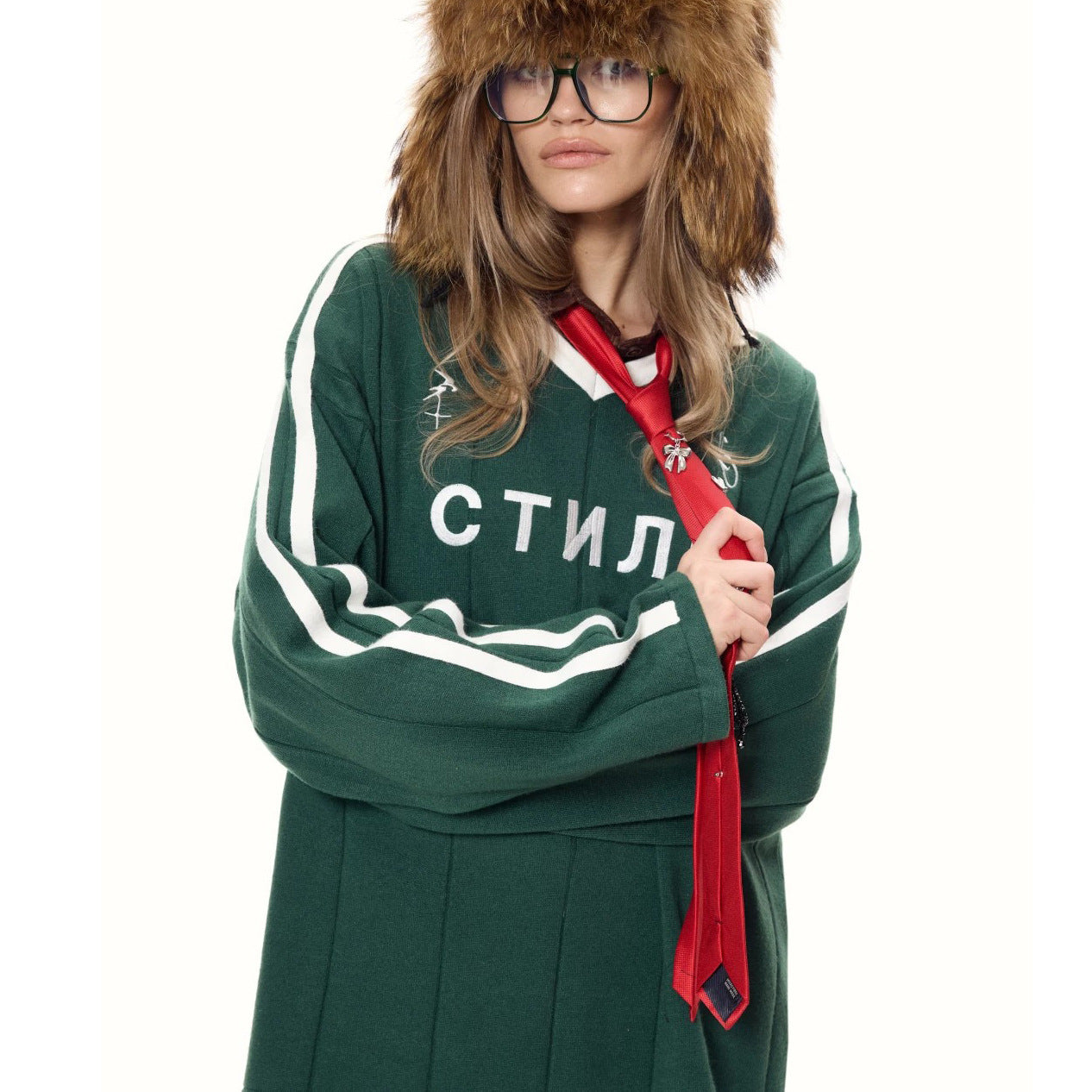 Damen Oversized Sweatshirt mit sportlichem Schriftzug Stalluxe