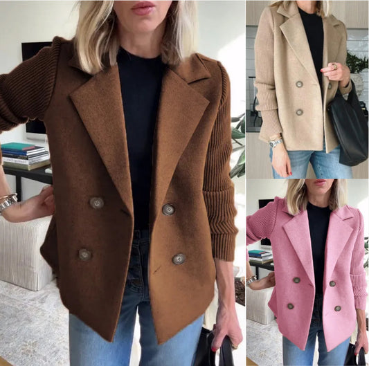 Damen Modischer Oversized-Blazer mit Doppelreihe Stalluxe