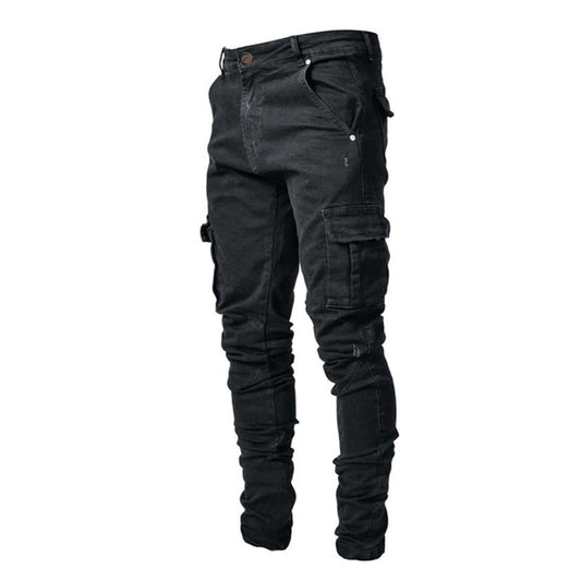 Herren Cargo Jeans im lässigen Design mit strukturierten Taschen Stalluxe