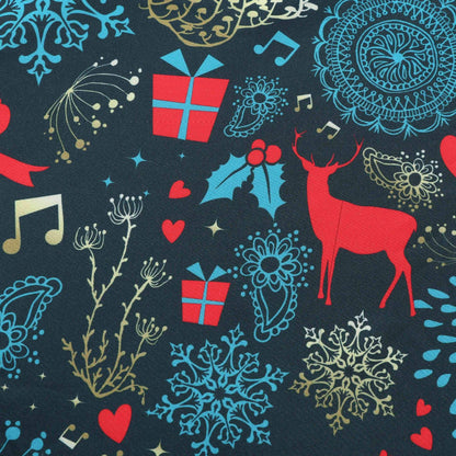 Damen Rock mit buntem Weihnachtliche Muster und eleganter Taillenbindung Stalluxe