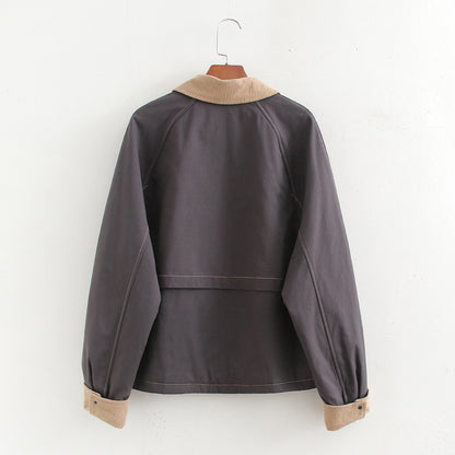 Damen modische Jacke mit kordelisiertem Kragen und praktischen Taschen Stalluxe