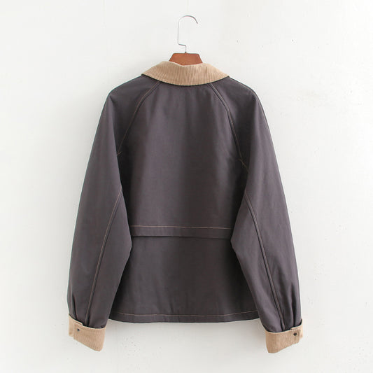 Damen modische Jacke mit kordelisiertem Kragen und praktischen Taschen Stalluxe