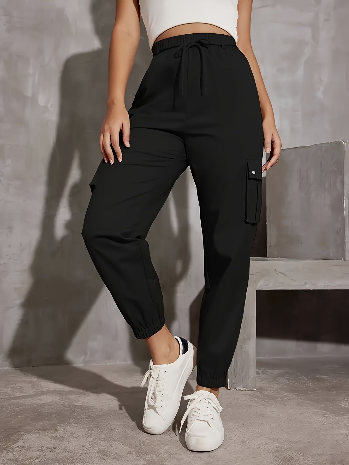 Damen Cargo-Hose mit elastischem Bund und praktischen Seitentaschen Stalluxe