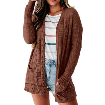Damen luftige Strickjacke mit Taschen und modernem Design Stalluxe