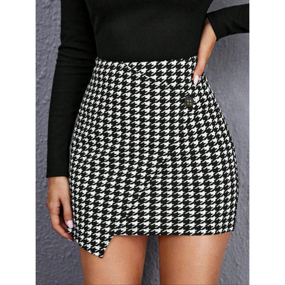 Damen Minirock mit asymmetrischem Schnitt und Knöpfen Stalluxe