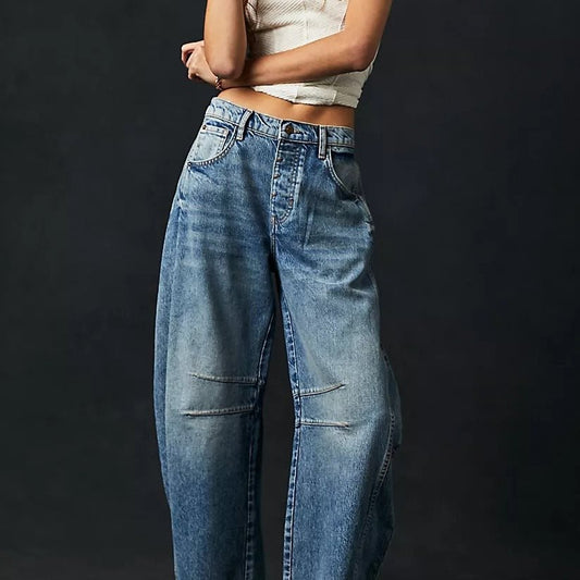 Damen Bequeme und lässige Jeans mit weitem Schnitt Stalluxe