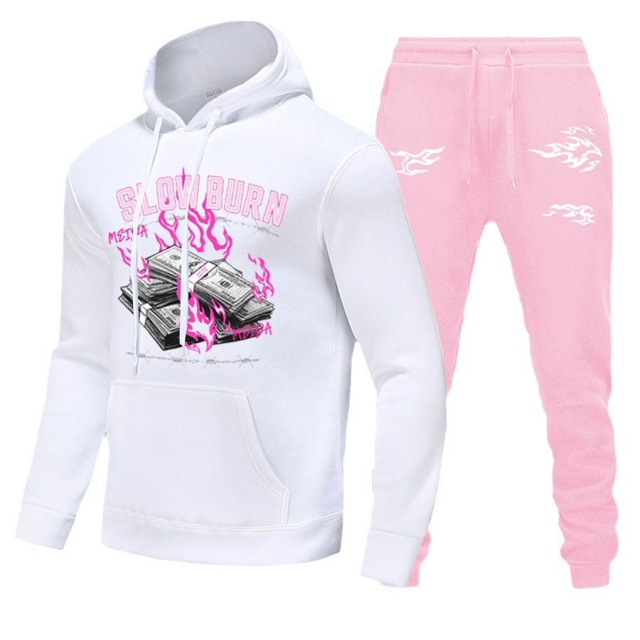 Damen Hoodie und Jogginghose Set mit fesselndem Grafikdesign Stalluxe