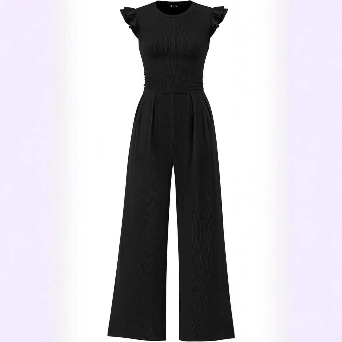 Damen eleganter Jumpsuit mit Puffärmeln und weitem Bein Stalluxe