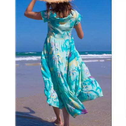 Damen maxikleid mit traumhaften Blumendruck Stalluxe
