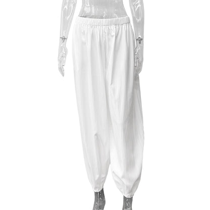 Damen elegante, lockere Pluderhose mit elastischem Bund und weitem Schnitt Stalluxe
