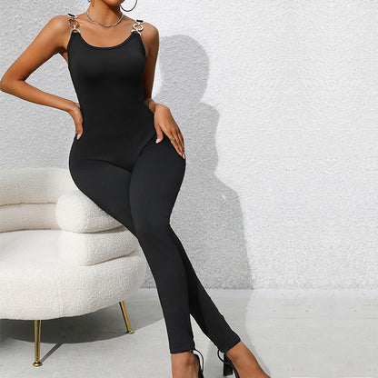 Damen Figurbetontes Jumpsuit mit eleganten Schulterdetails Stalluxe