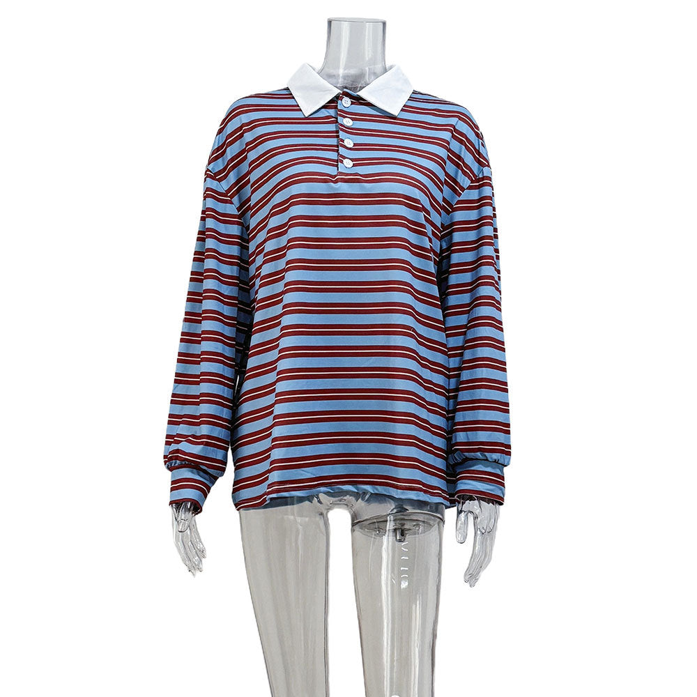 Damen Polo-Shirt mit gestreiftem Design Stalluxe Gestreift