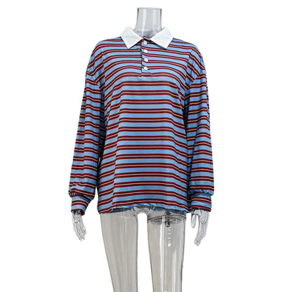 Damen Polo-Shirt mit gestreiftem Design Stalluxe Gestreift