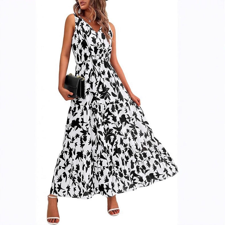 Damen Maxikleid mit floralen Applikationen und schmalen Trägern Stalluxe