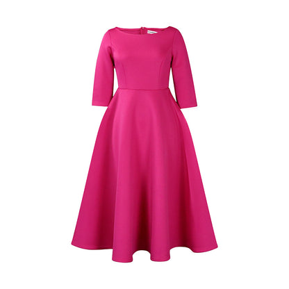 Damen elegantes Cocktailkleid mit A-Linien Schnitt und halblangen Ärmeln Stalluxe