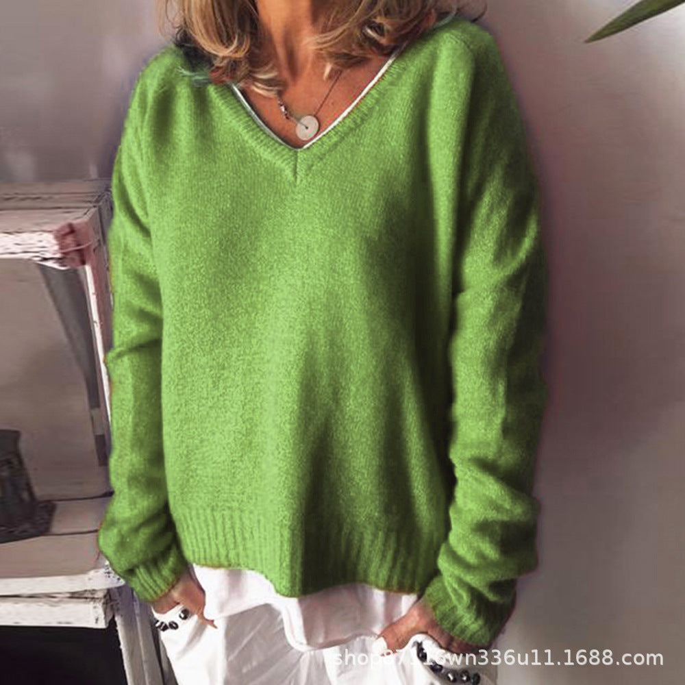 Damen V-Ausschnitt Pullover aus weichem Strick Stalluxe