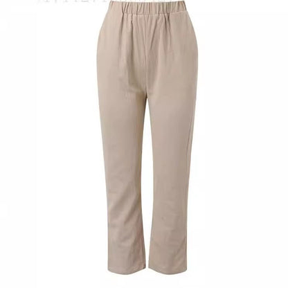 Damen lässige Leinenhose mit elastischem Bund und praktischen Seitentaschen Stalluxe