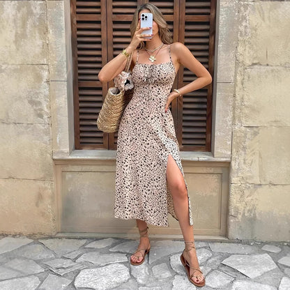 Damen Maxikleid mit Floralprint und verstellbaren Trägern Stalluxe