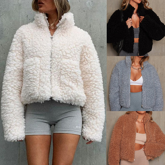 Damen warme Fleece-Jacke mit hoher Kragen und Reißverschluss Stalluxe