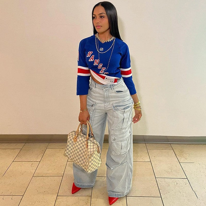 Damen Cargo-Jeans im Oversize-Style mit praktischen Taschen Stalluxe