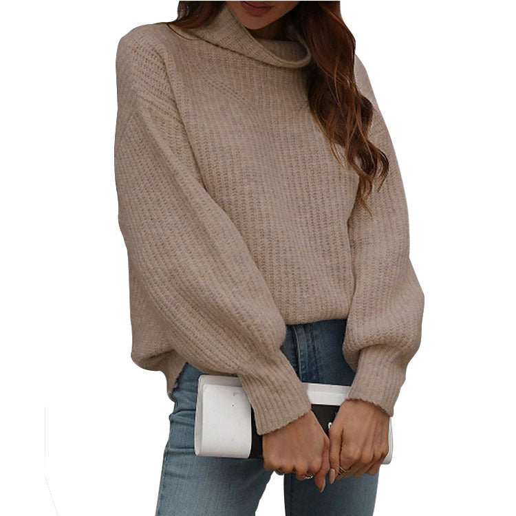 Damen Strickpullover mit weitem Schnitt und modischem Rollkragen Stalluxe