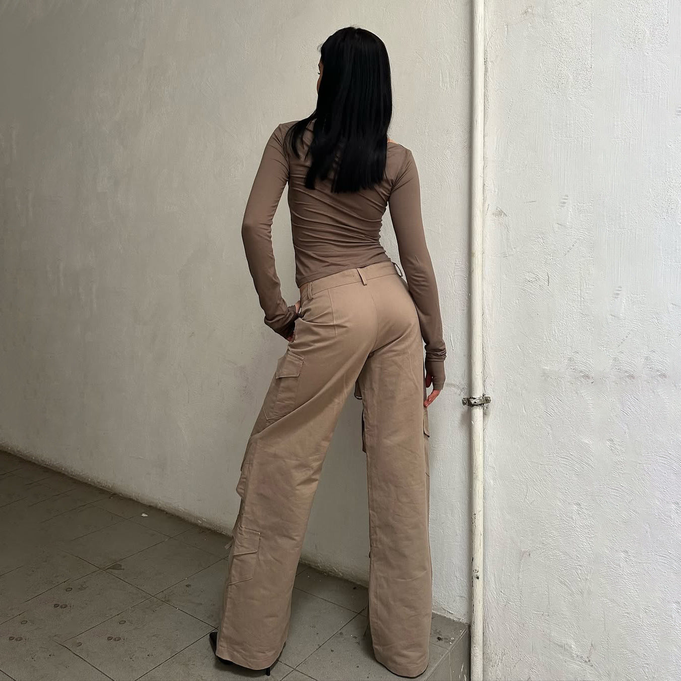 Damen Langarmshirt mit lässigem Schnitt und Binde-Details Stalluxe