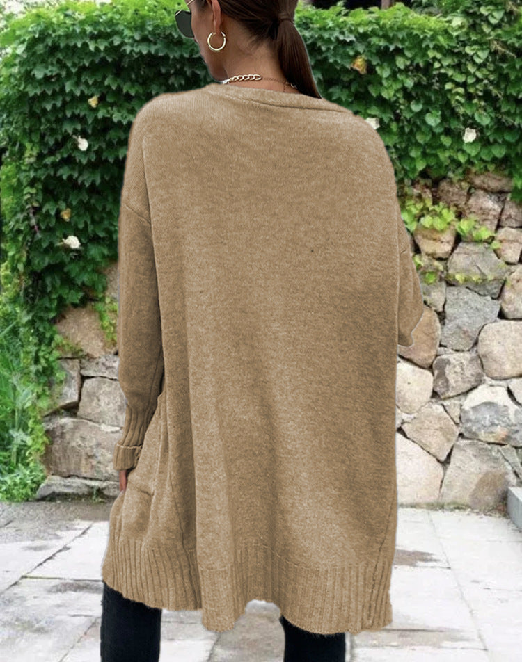 Damen Strickcardigan mit legerem Schnitt und tiefen Taschen Stalluxe
