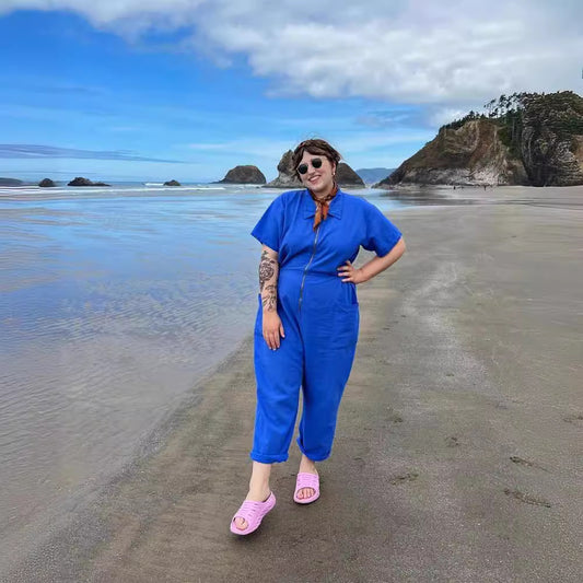 Damen legerer Jumpsuit mit praktischen Taschen und Reißverschluss Stalluxe
