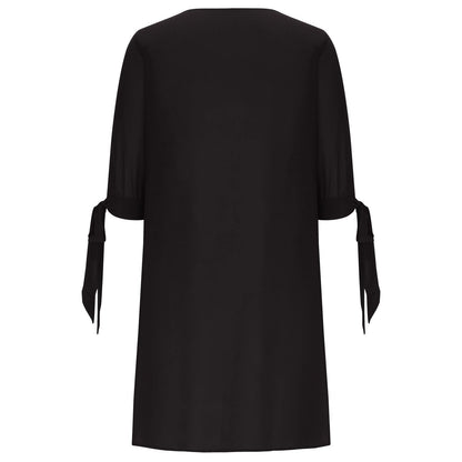 Damen elegantes Kleid mit glitzerndem V-Ausschnitt und Bindeärmel Stalluxe
