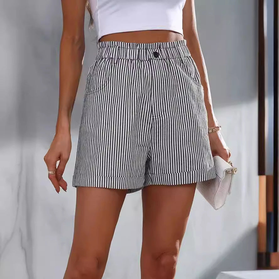 Damen elegante Streifen-Shorts Stalluxe